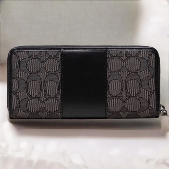 NWT Coach Boxed Slim Accordion Zip Wallet in Signature Textile Jacquard - Picture 2 of 6